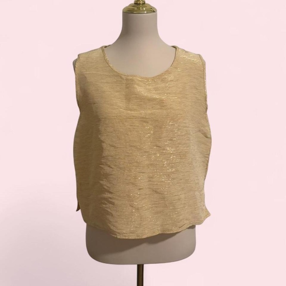 Vintage Nina Massini Gold‎ Metallic Tank Top 14